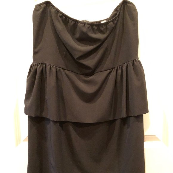 NWT Black Strapless Peplum Dress - Picture 2 of 3